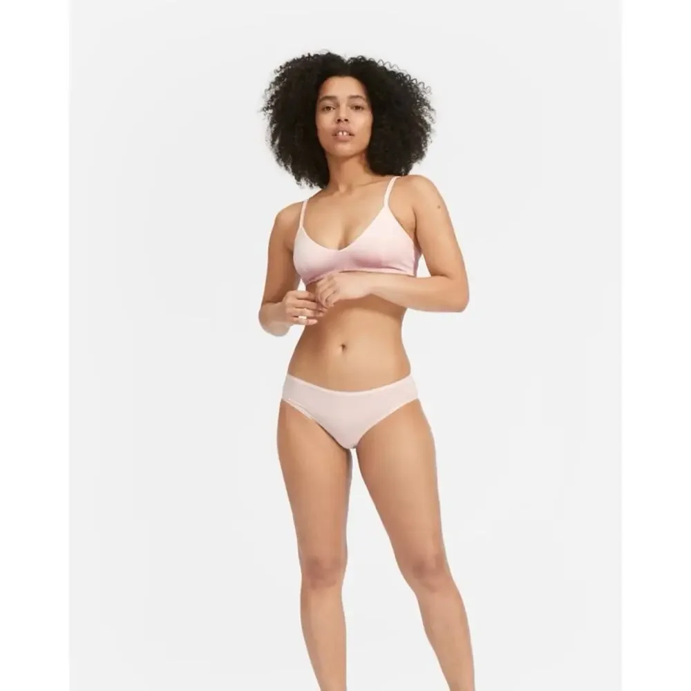 Everlane The Cotton Bralette Pale Pink blush ballet pink triangle